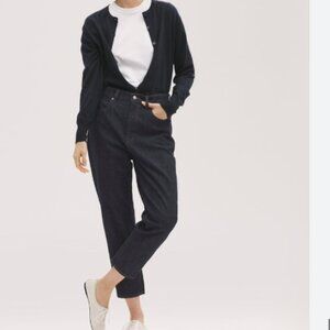 UNIQLO Washed Black High Rise Relaxed Tapered Jeans Size 27